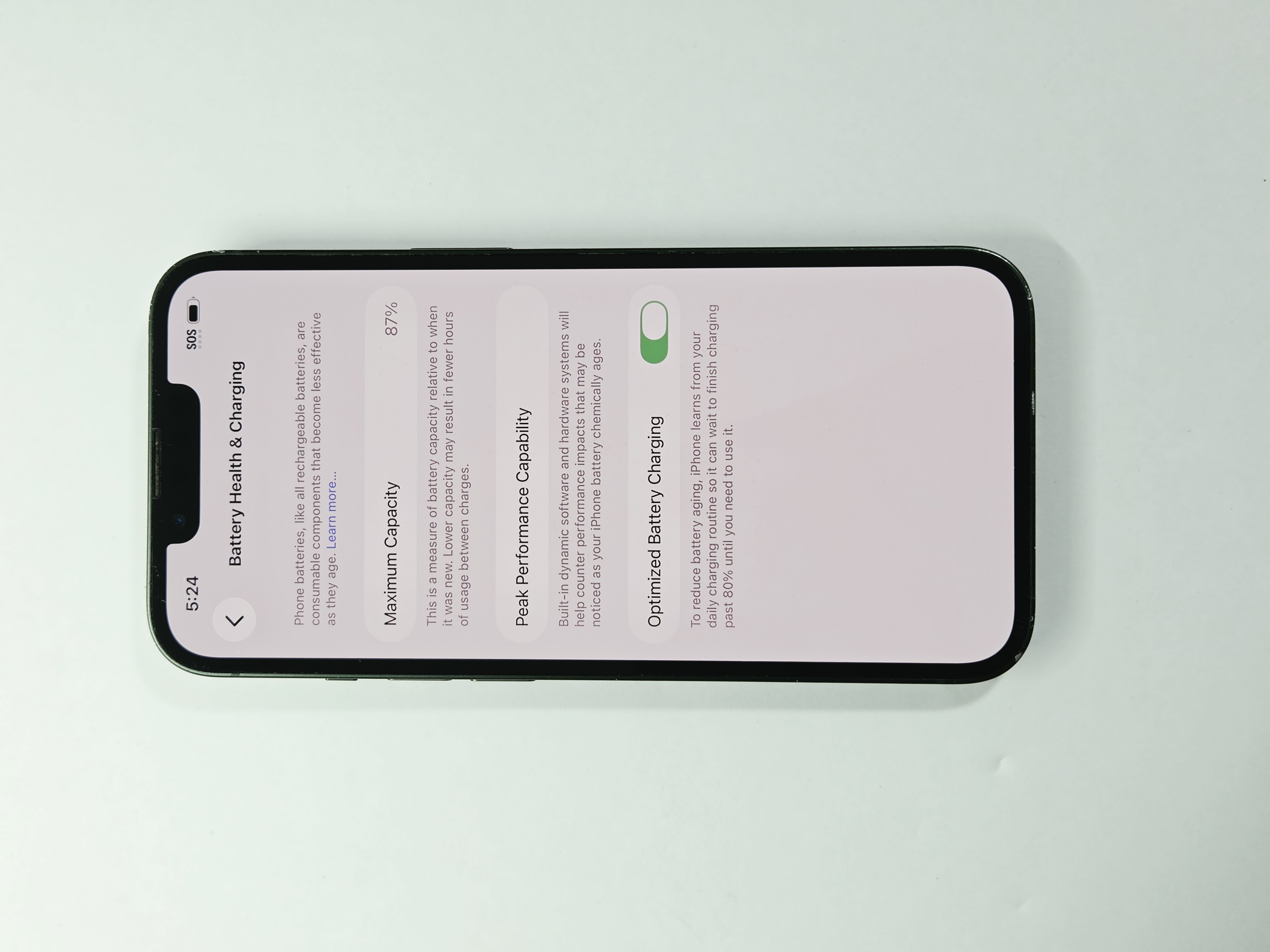 iPhone 13 · Green · 128 GB · Used · Good · Battery Health: 87% — photo 3 of 4