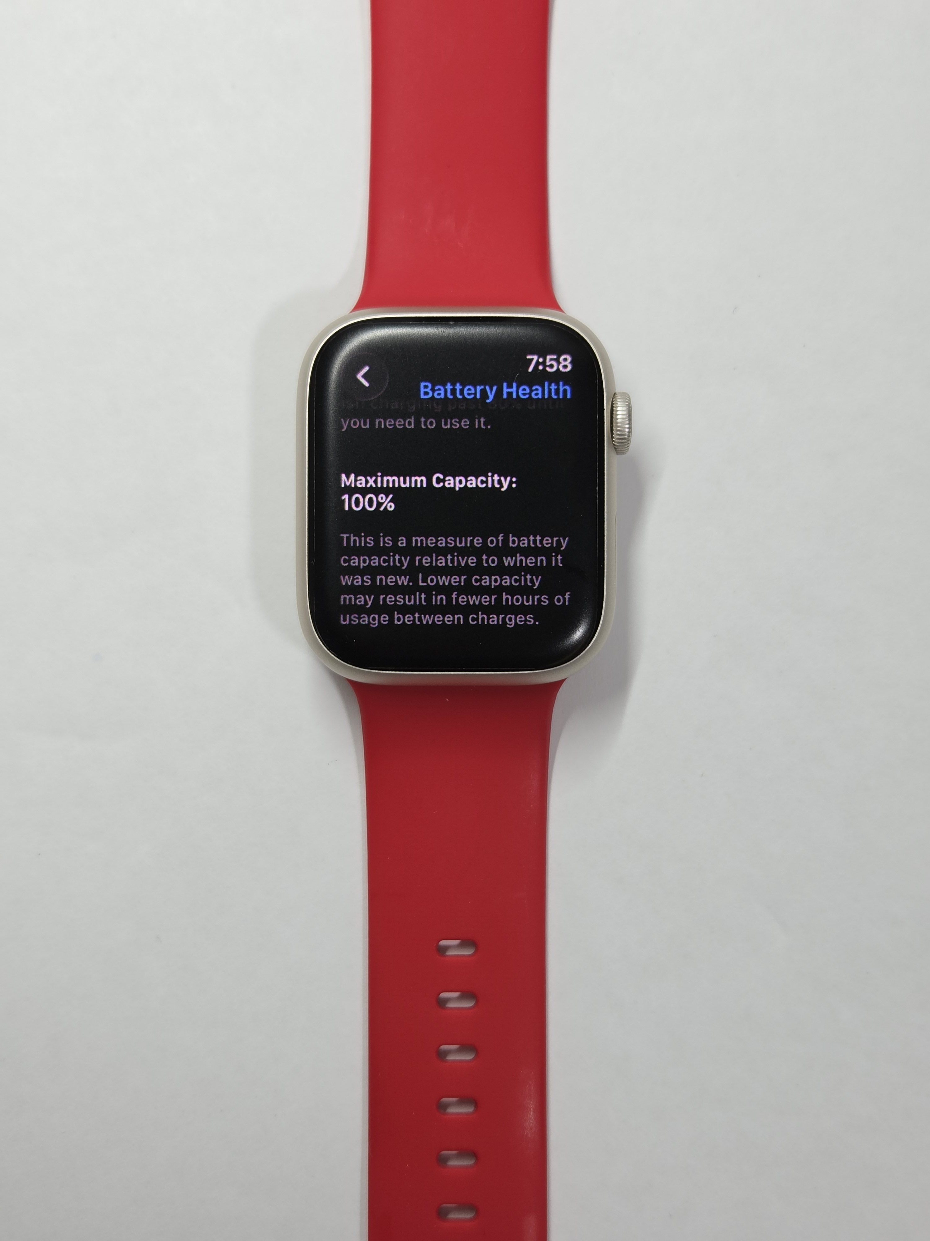 Apple Watch Series 9 · White · 64 GB · Used · Like New · Battery Health: 100% — photo 2 of 4