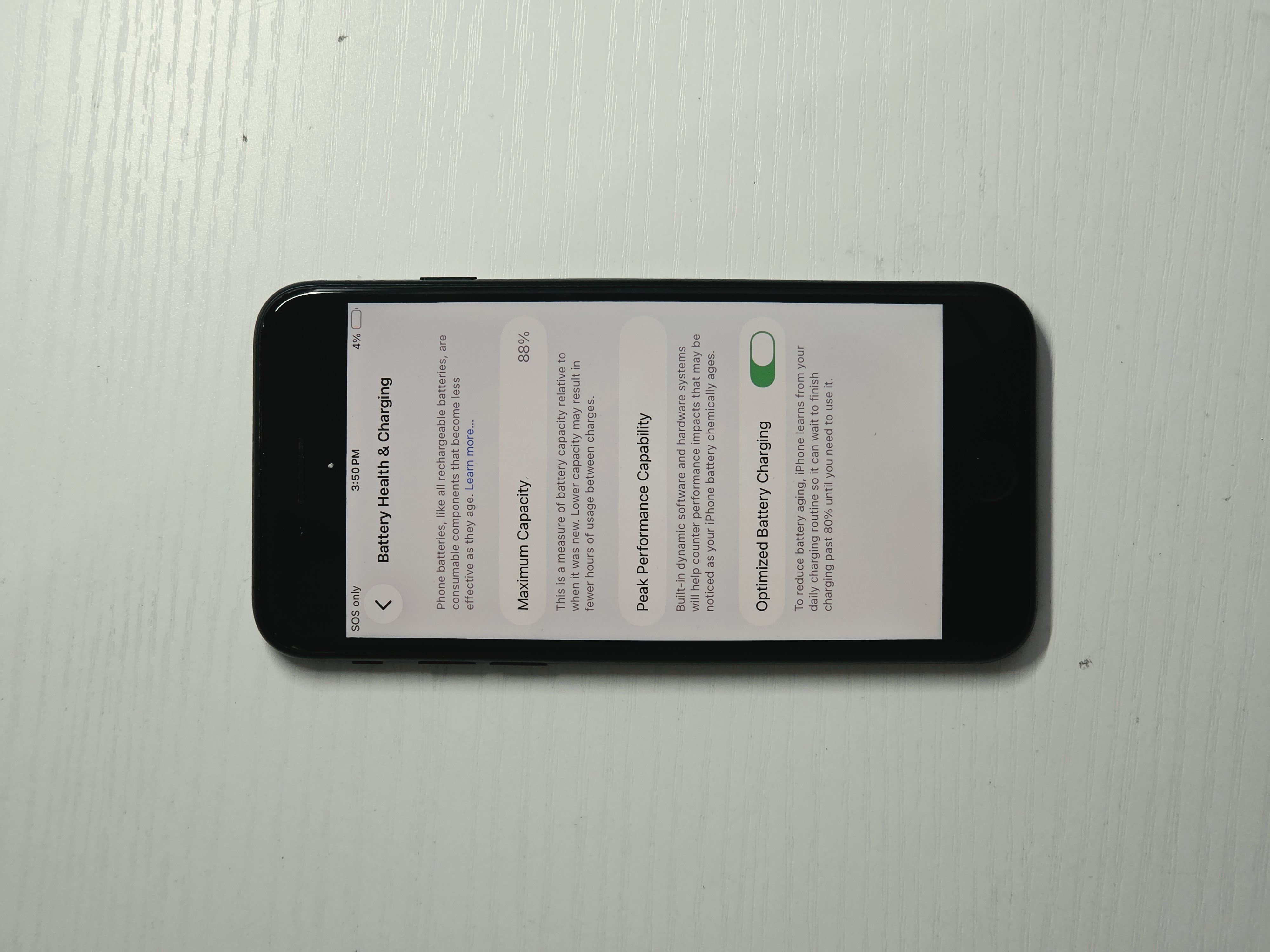 iPhone SE (2022) · Black · 128GB · Used · Like New · Battery Health: 88% — photo 3 of 4