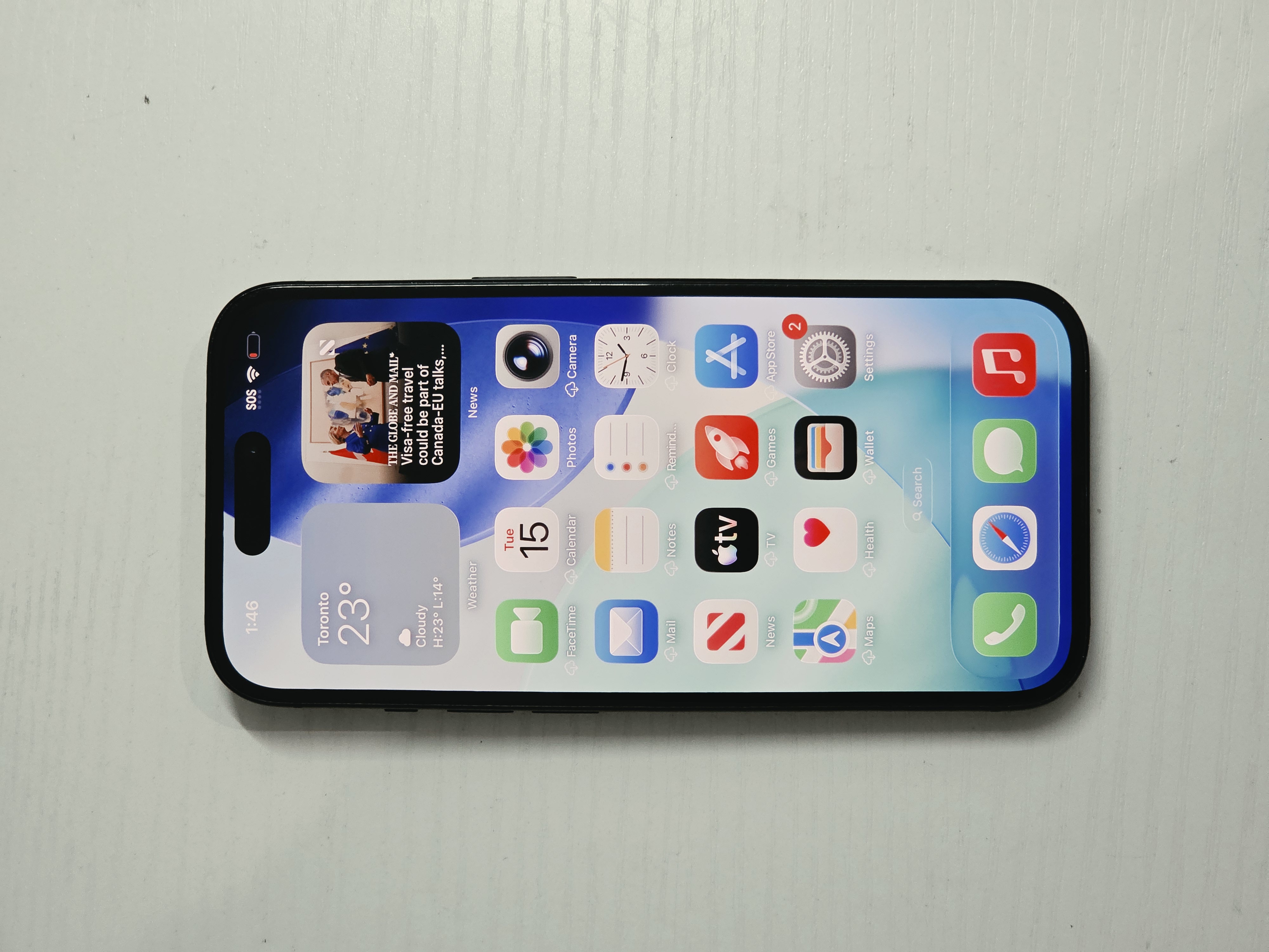 iPhone 15 · Black · 128 GB · Used · Excellent · Battery Health: 87% — photo 2 of 4