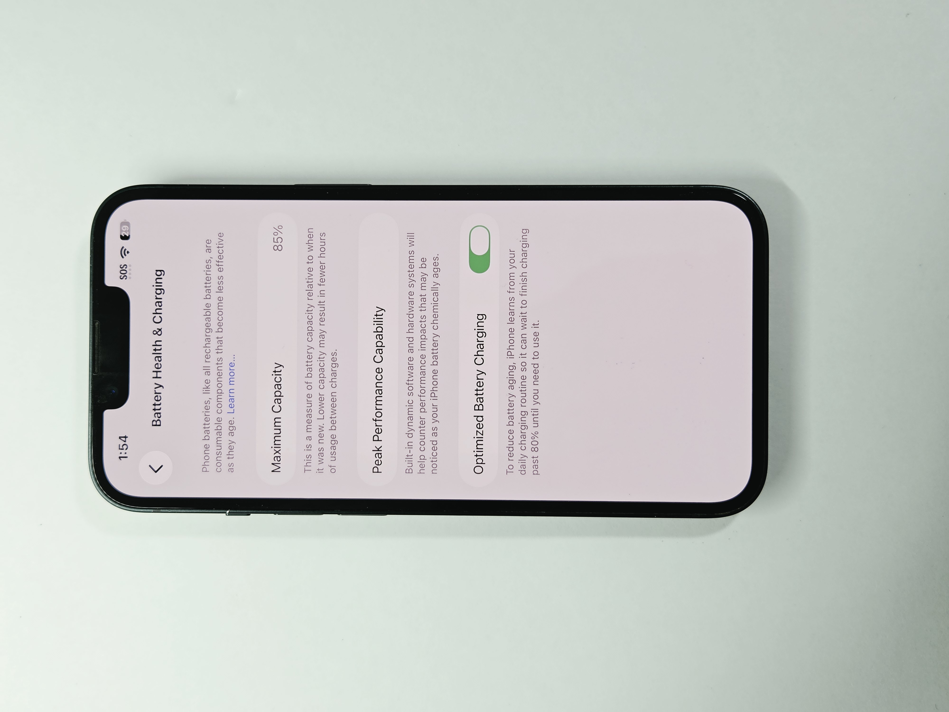 iPhone 13 · Midnight · 128 GB · Used · Like New · Battery Health: 85% — photo 3 of 4