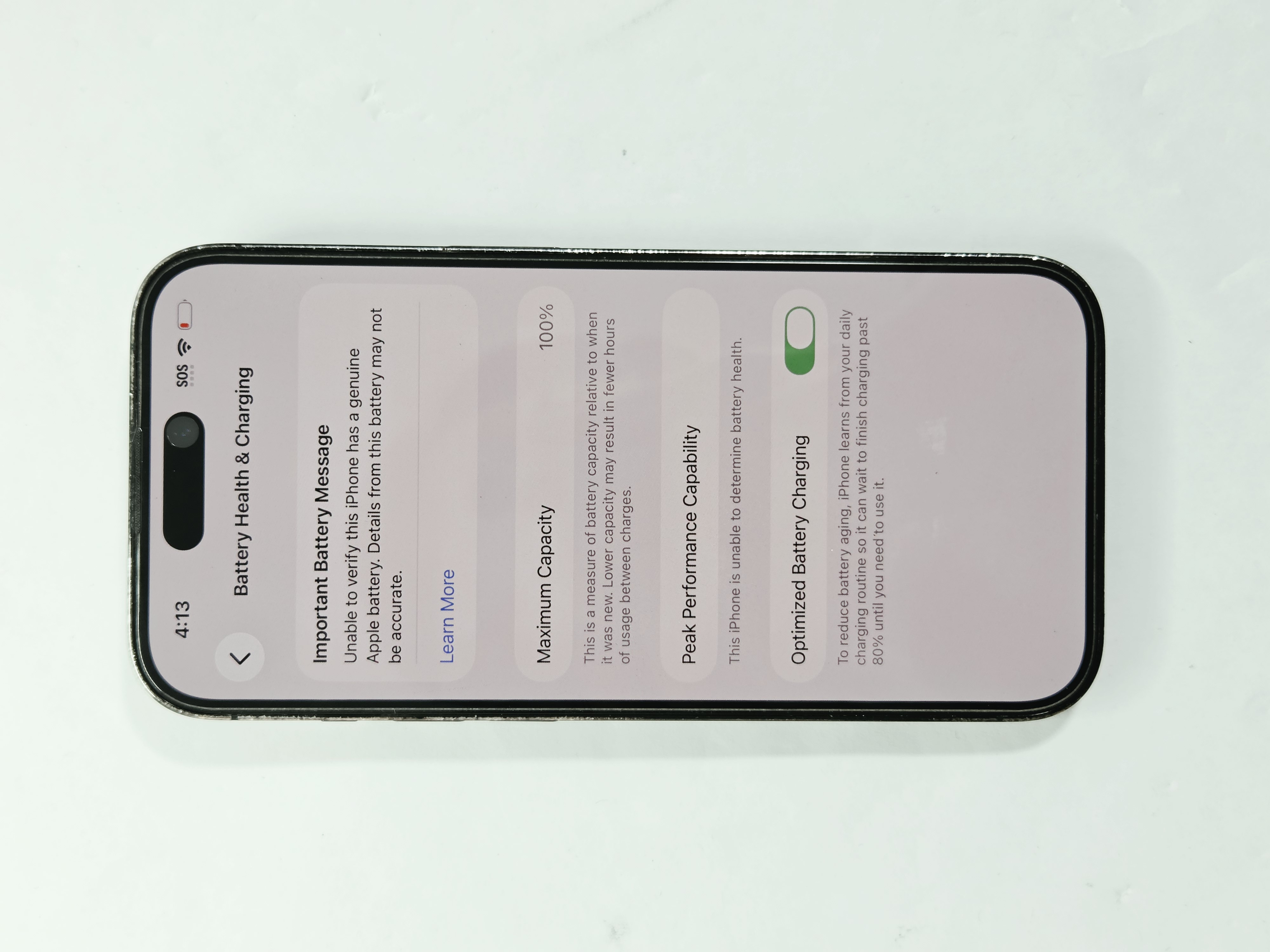 iPhone 14 Pro · Space Black · 128 GB · Used · Good · Battery Health: 100% · Refurbished — photo 3 of 4