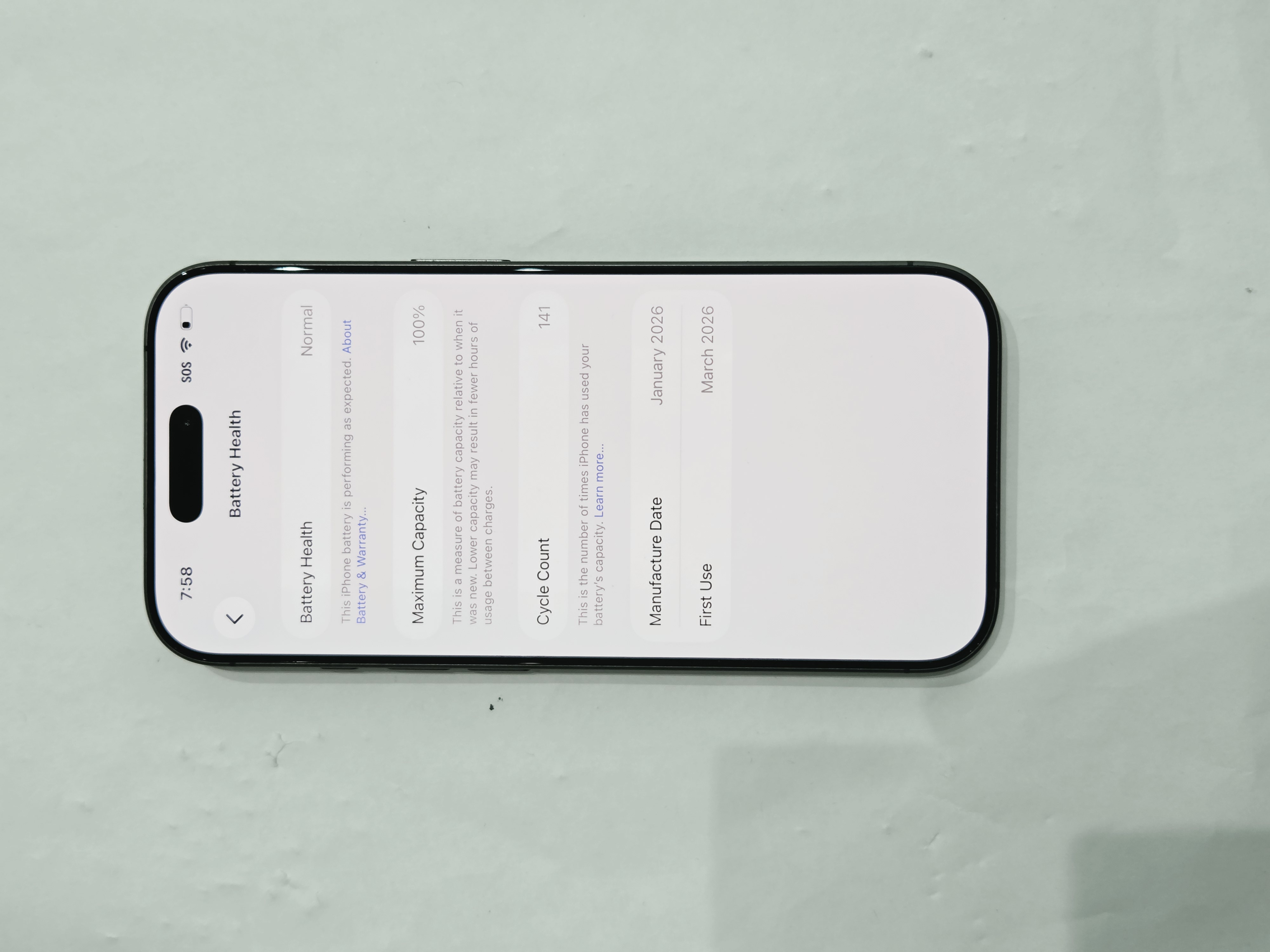 iPhone 17 · Black · 256 GB · Used · Like New · Battery Health: 100% — photo 3 of 4