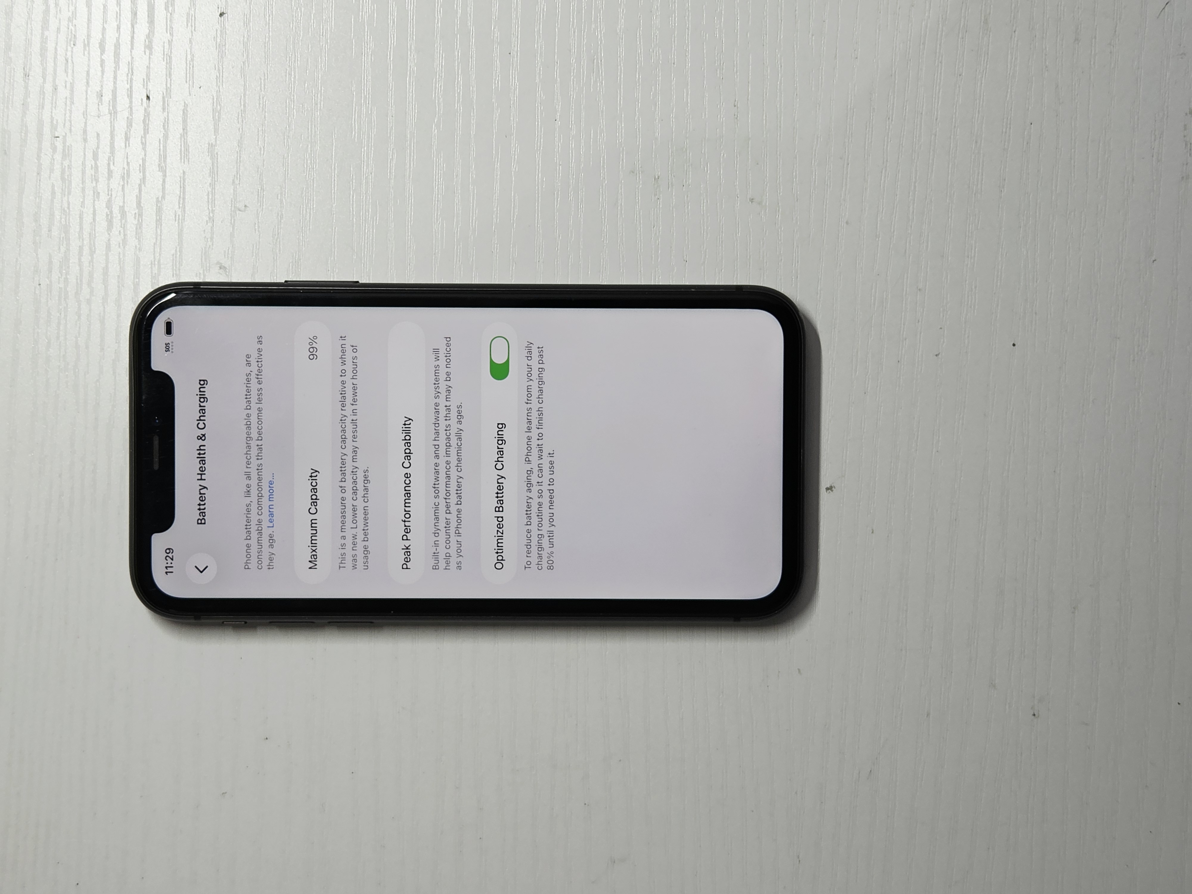 iPhone 11 · Black · 64 GB · Used · Good · Battery Health: 99% · Refurbished — photo 3 of 4