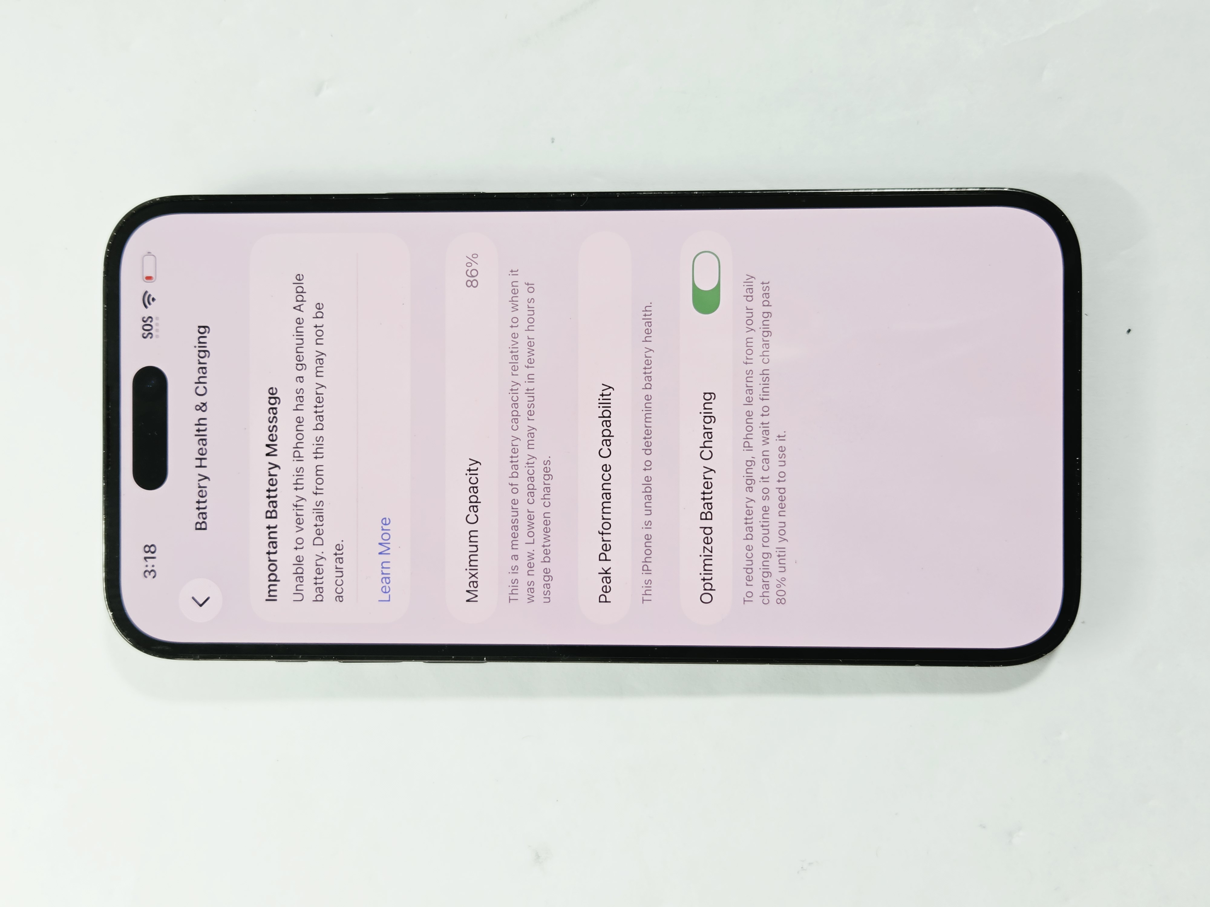 iPhone 14 Pro Max · Space Black · 128 GB · Used · Excellent · Battery Health: 86% · Refurbished — photo 3 of 4