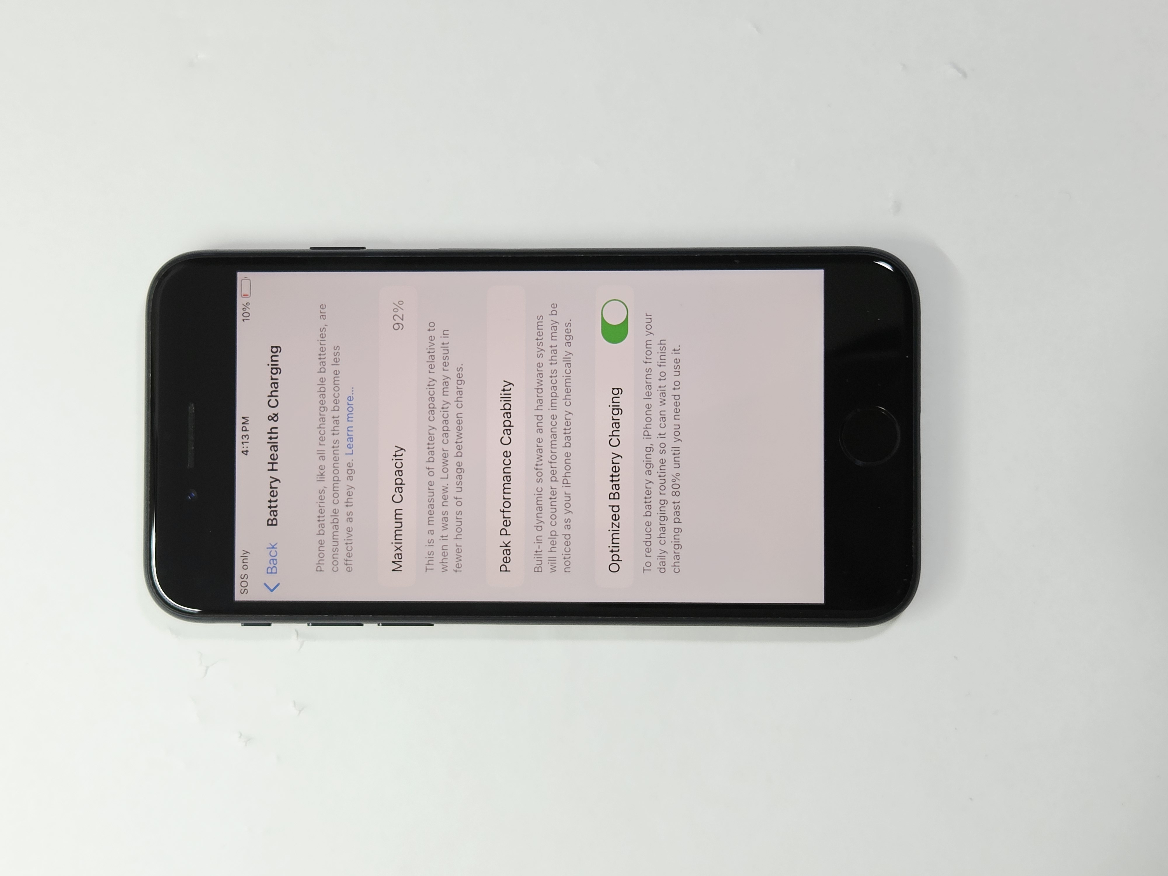 iPhone SE (2022) · Midnight · 128 GB · Used · Excellent · Battery Health: 92% — photo 3 of 4