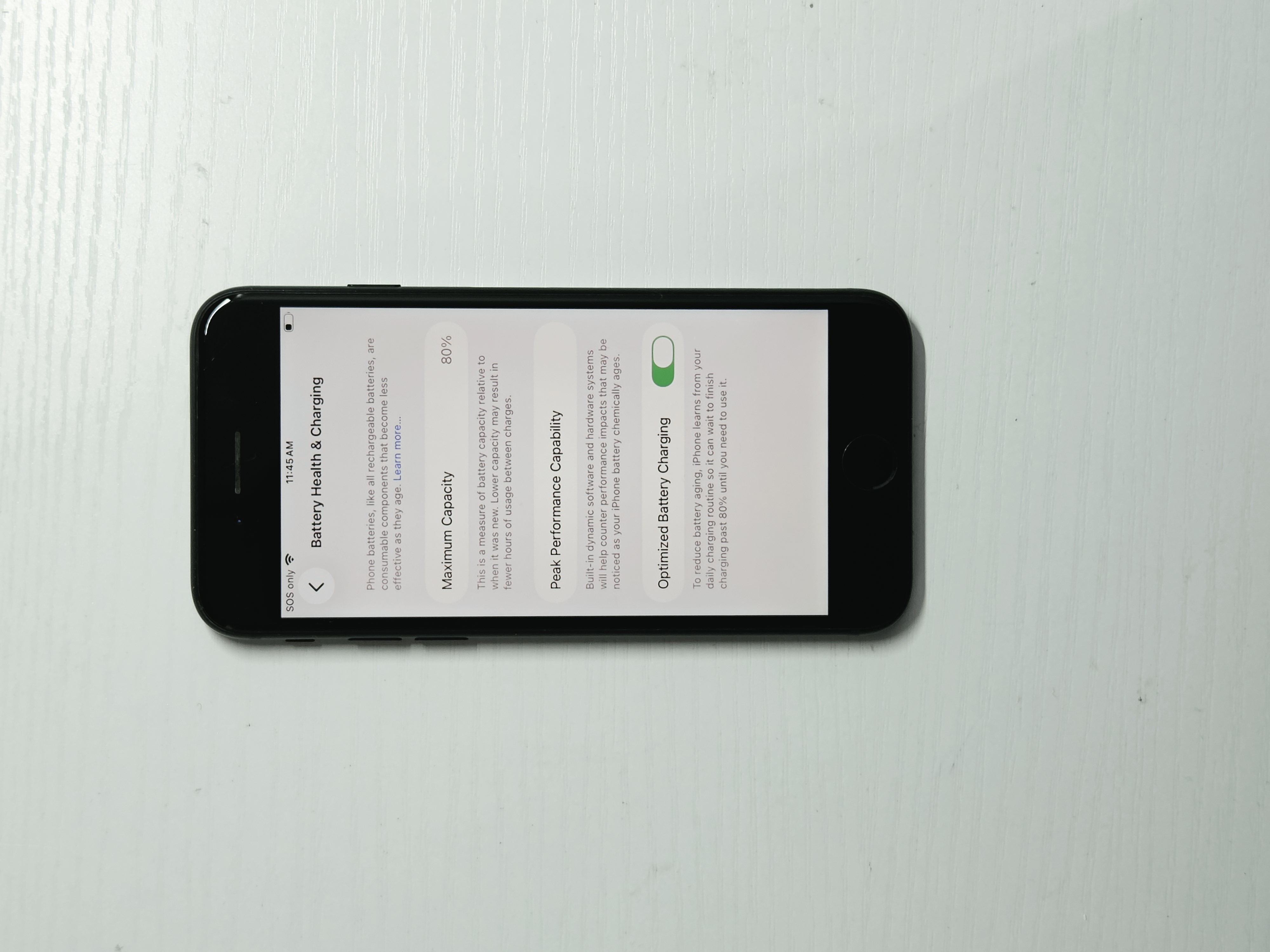 iPhone SE (2022) · Black · 64 GB · Used · Excellent · Battery Health: 80% — photo 3 of 4