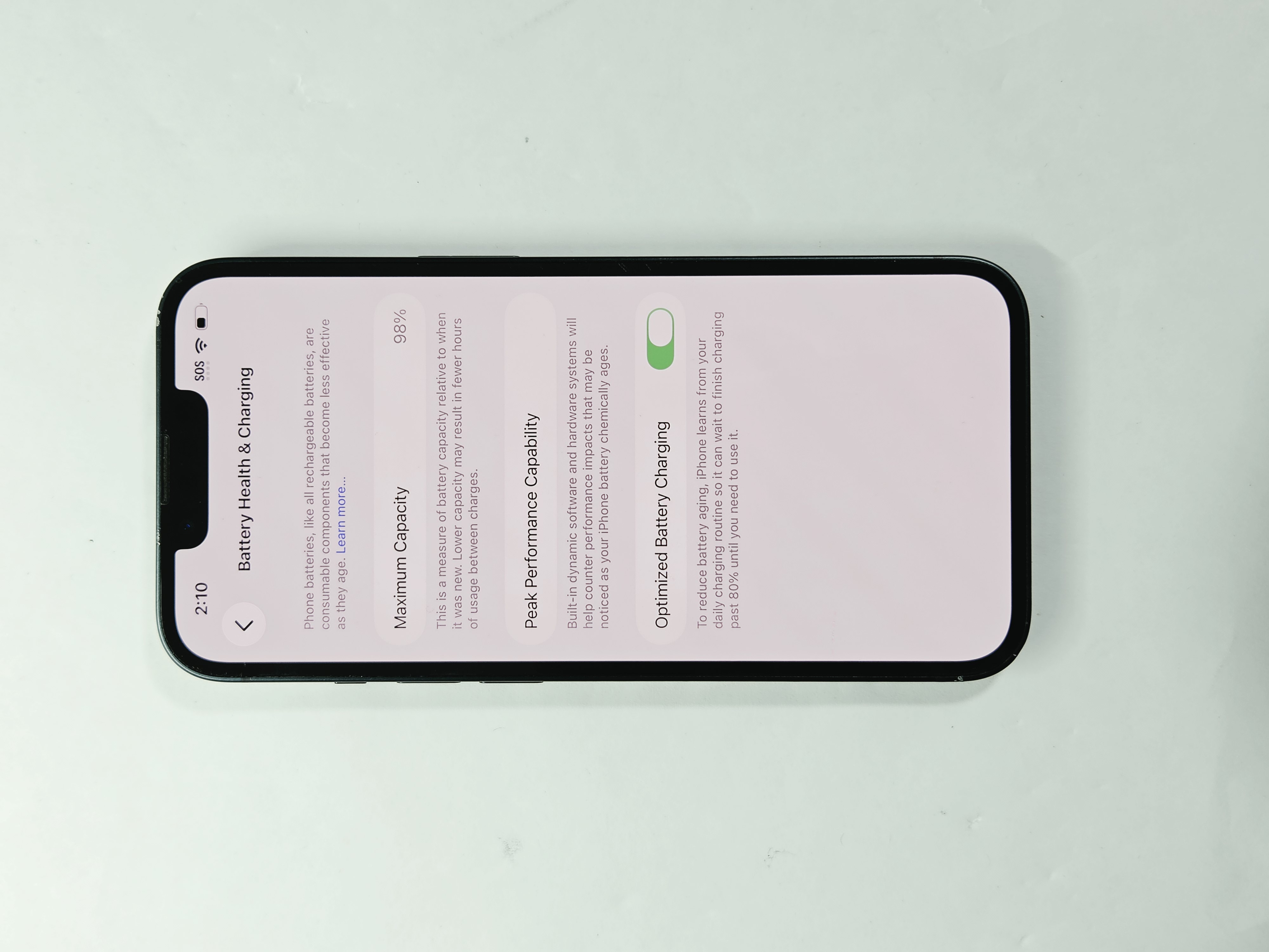 iPhone 13 · Midnight · 128 GB · Used · Excellent · Battery Health: 98% — photo 3 of 4