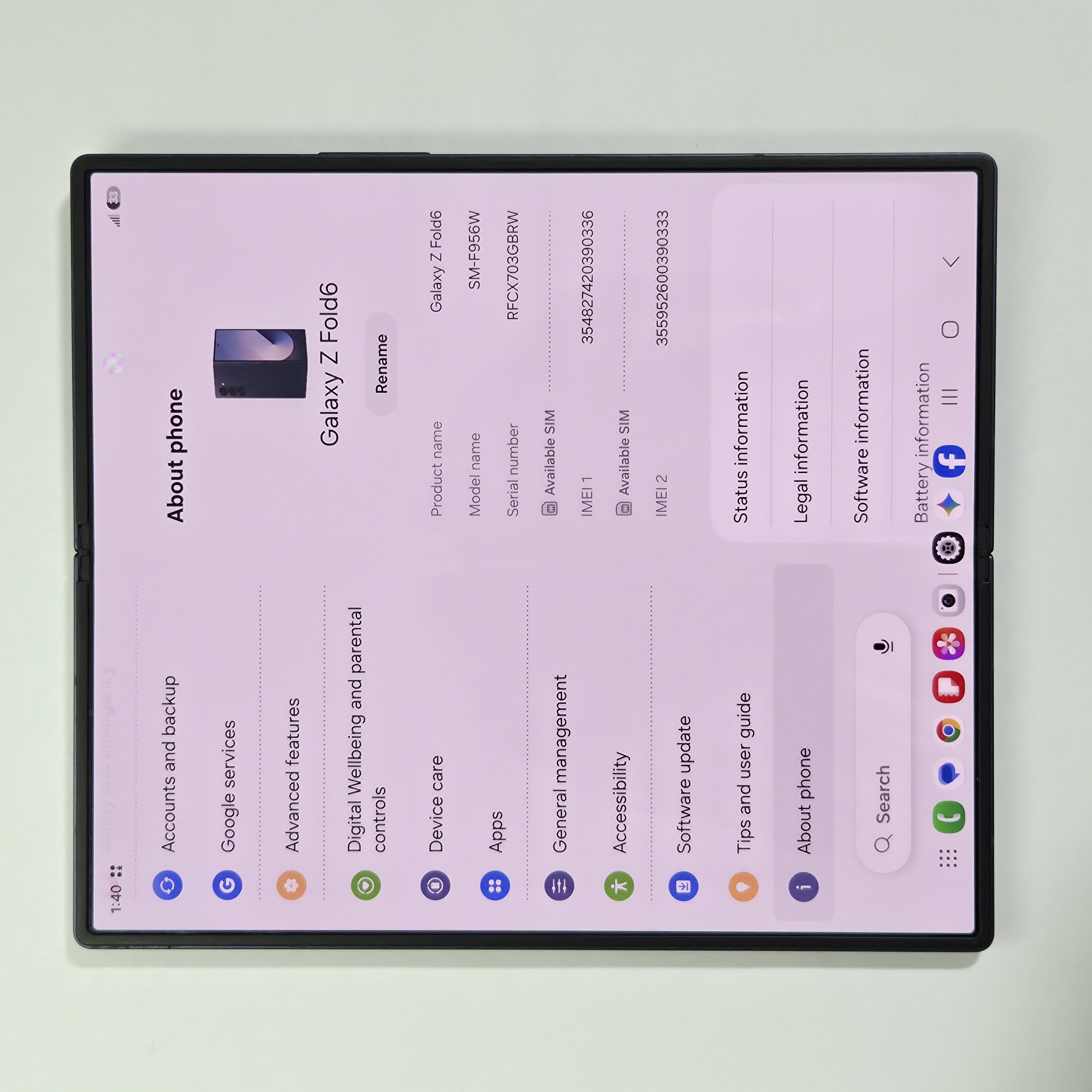 Galaxy Z Fold6 · Blue · 512GB · Used · Like New — photo 3 of 4