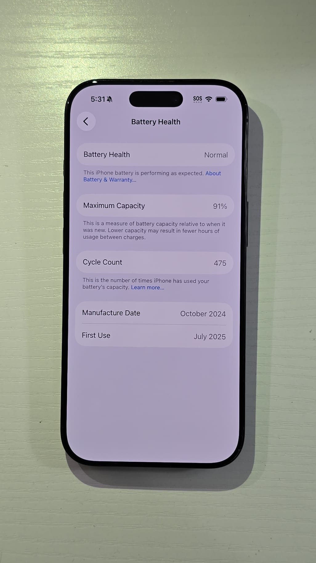 iPhone 16 Pro · Black Titanium · 128GB · Used · Excellent · Battery Health: 91% · Refurbished — photo 3 of 4